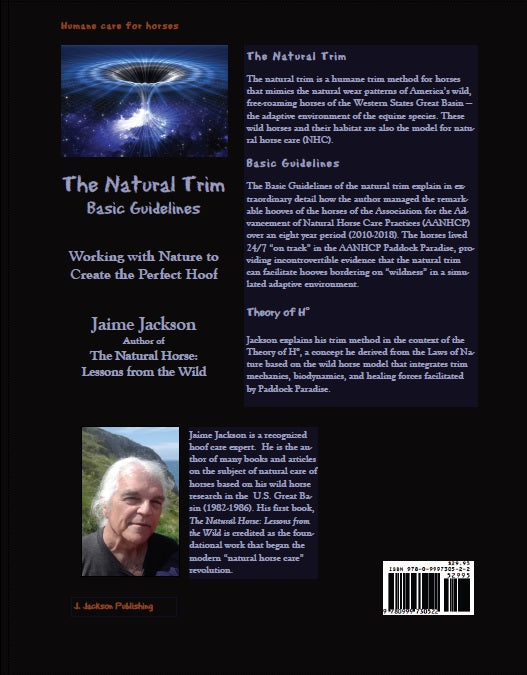 Back cover of The Natural Trim: Basic Guidelines with nature imagery, key points, and author photo with short bio