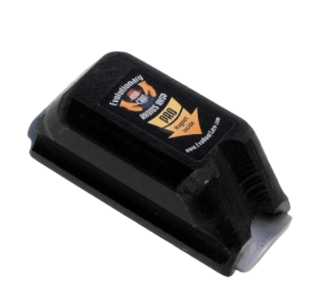 This remarkable tool has a heavy, curved rasp for the blade set in a tough plastic handle. It is ideal for starting the Mustang Roll, then smoothing with the Hoof Sander-Buffer to fine finish the roll.