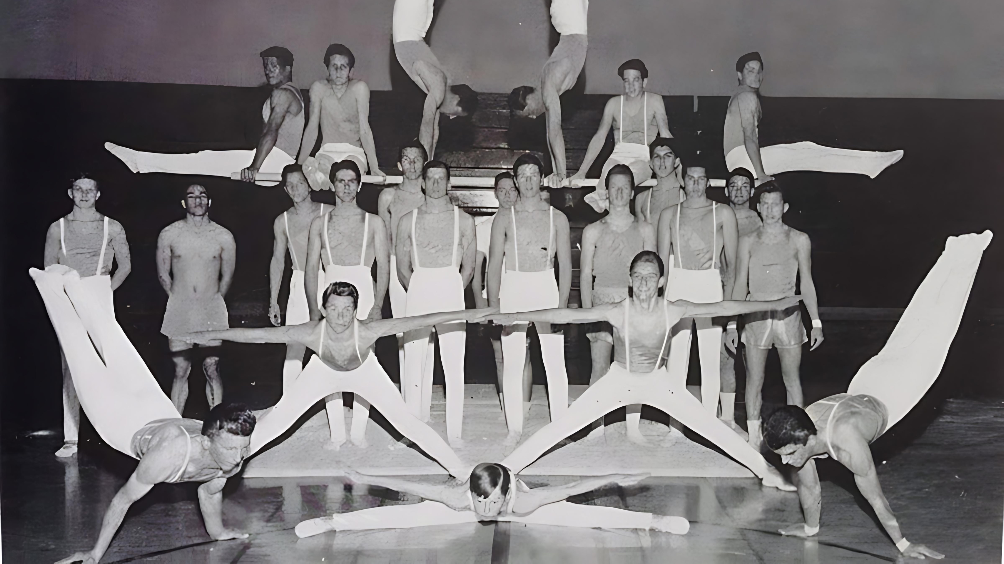 To the far right Jaime in full planche at age of 17 Millikan Highschool in 1964, Long Beech, California