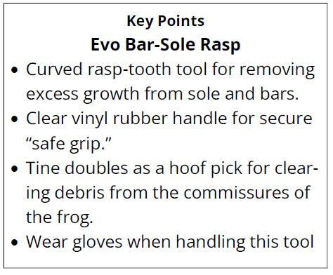Text description of the Bar-Sole Rasp with features and usage instructions