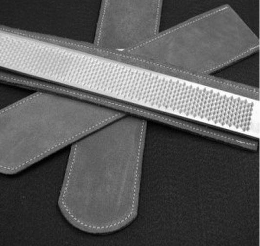 Leather Rasp Cover. Keep your rasp sharp and free from damage with these heavy duty leather rasp protectors. Made from heavy duty leather, they are made to last!