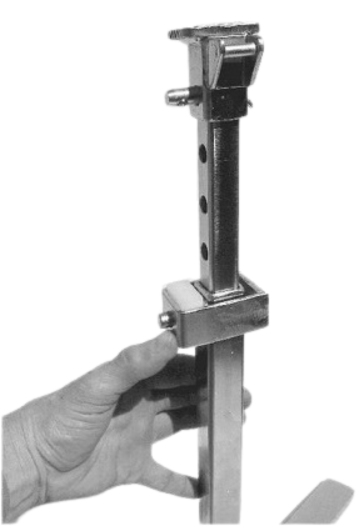 Spring-loaded height adjuster on the Evo Professional Tripod Hoof Stand